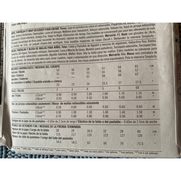 Simplicity 8476 Girls top skirt pants - Picture 5 of 5